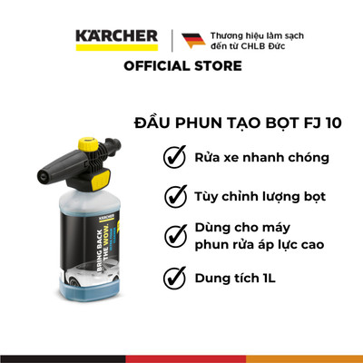 Đầu phun tạo bọt Karcher FJ 10 với chất tẩy rửa xe hơi 1L - dùng cho máy phun rửa áp lực cao Karcher
