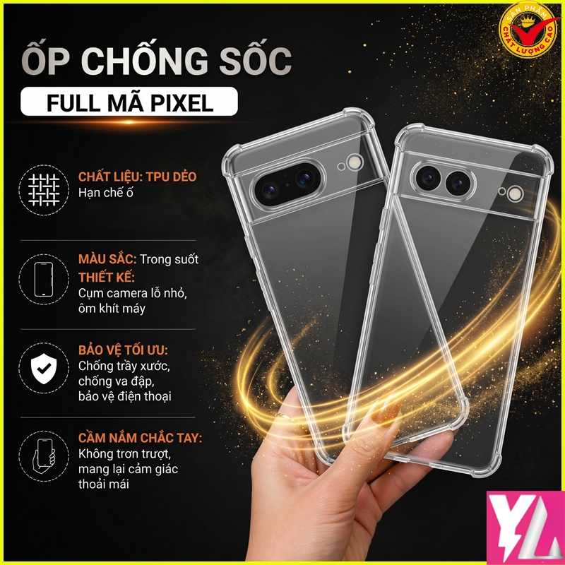 Ốp Lưng chống sốc Google Pixel 6/ 6a/ 7/ 7a/ 7Pro/ 8/ 8a/ 8 Pro/ 9/ 9Pro/ 9Pro XL/ 10/ 10 Pro/ 10 Pr