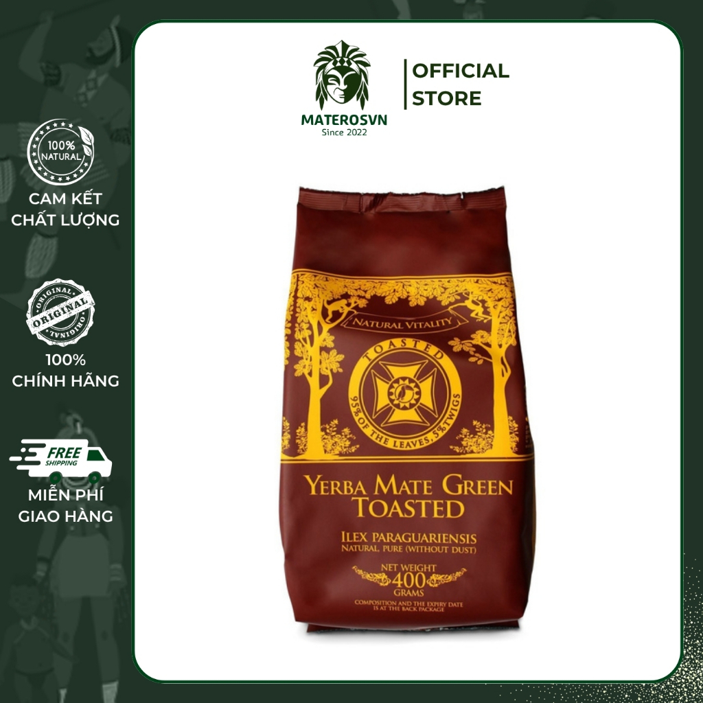 Trà Yerba Mate Green Toasted - Mate Rang Vị Cacao, Ít Đắng, Không Bụi | MaterosVN