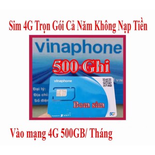 Sim Vinaphone 5G Gói U1500 Tặng 500GB Mỗi Tháng lên Mạng - Sim bảo hành 12 Tháng