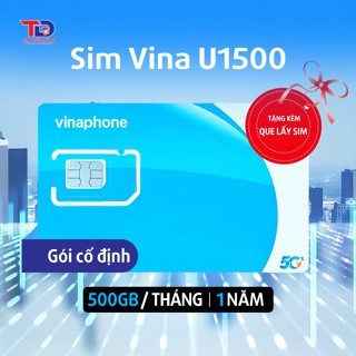Sim Vinaphone 5G Gói U1500 Tặng 500GB Mỗi Tháng lên Mạng - Sim bảo hành 12 Tháng