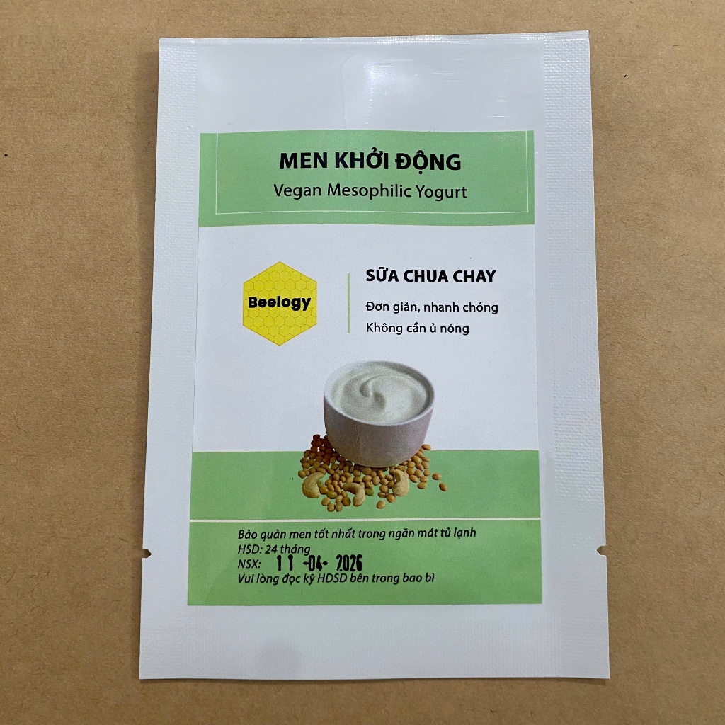 Men làm sữa chua thuần chay (1 gói dùng mãi mãi) từ các loại hạt, sữa chua không đạm động vật - Beel