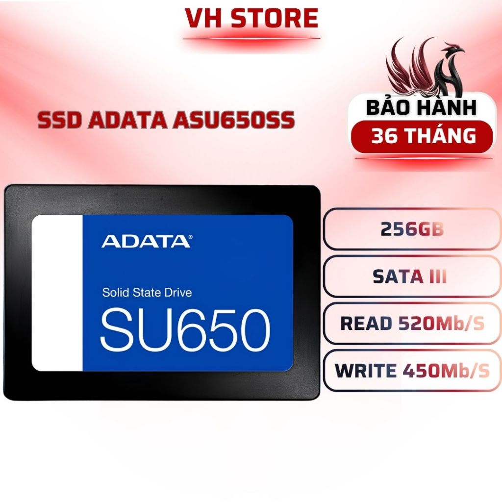 SSD Adata 256GB SATA 2.5 Inch 520MB/s 3D NAND Chính Hãng - BẢO HÀNH 36 THÁNG - VHSTORE