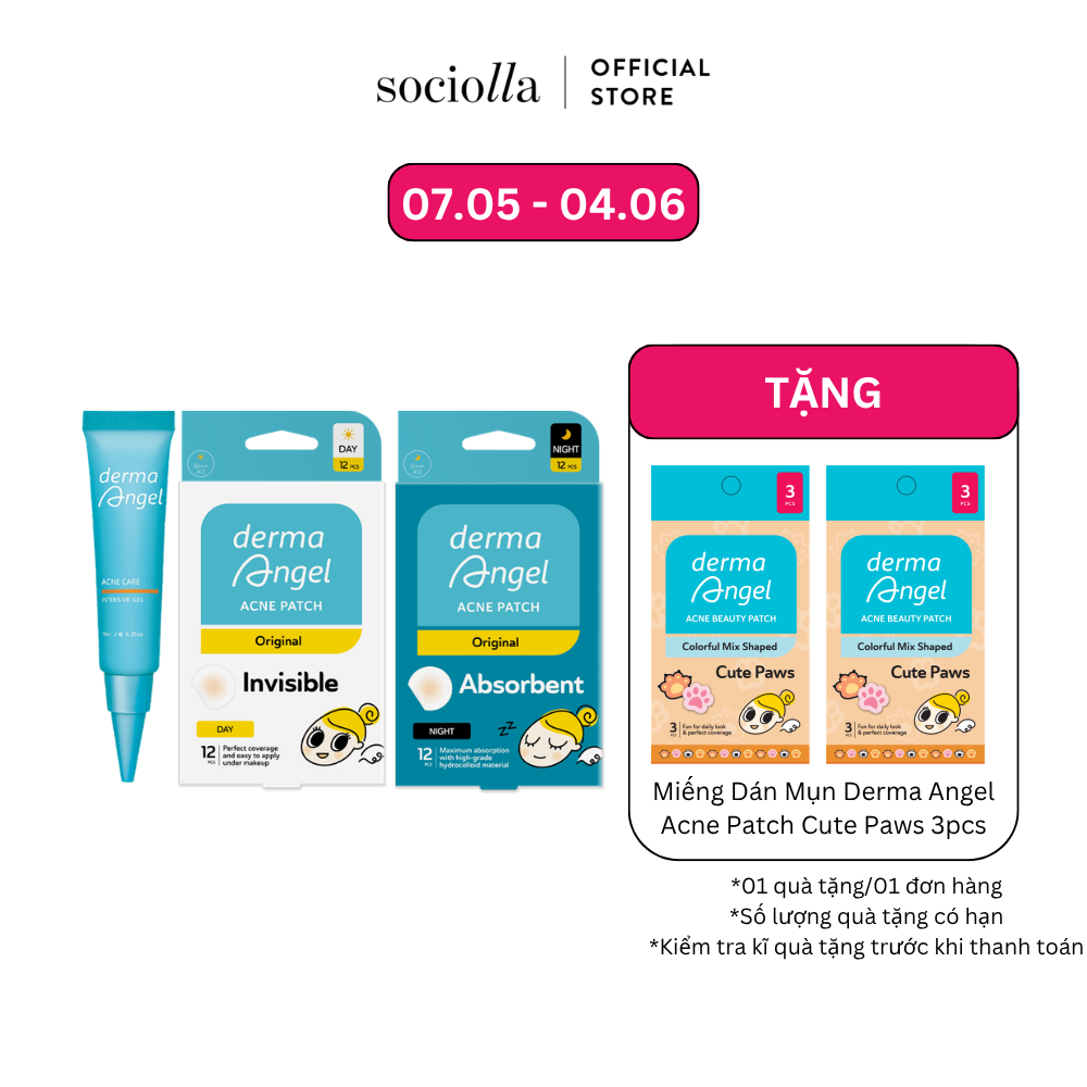Combo Chăm Da Mụn Derma Angel Acne Gel + Derma Angel Day & Night 12