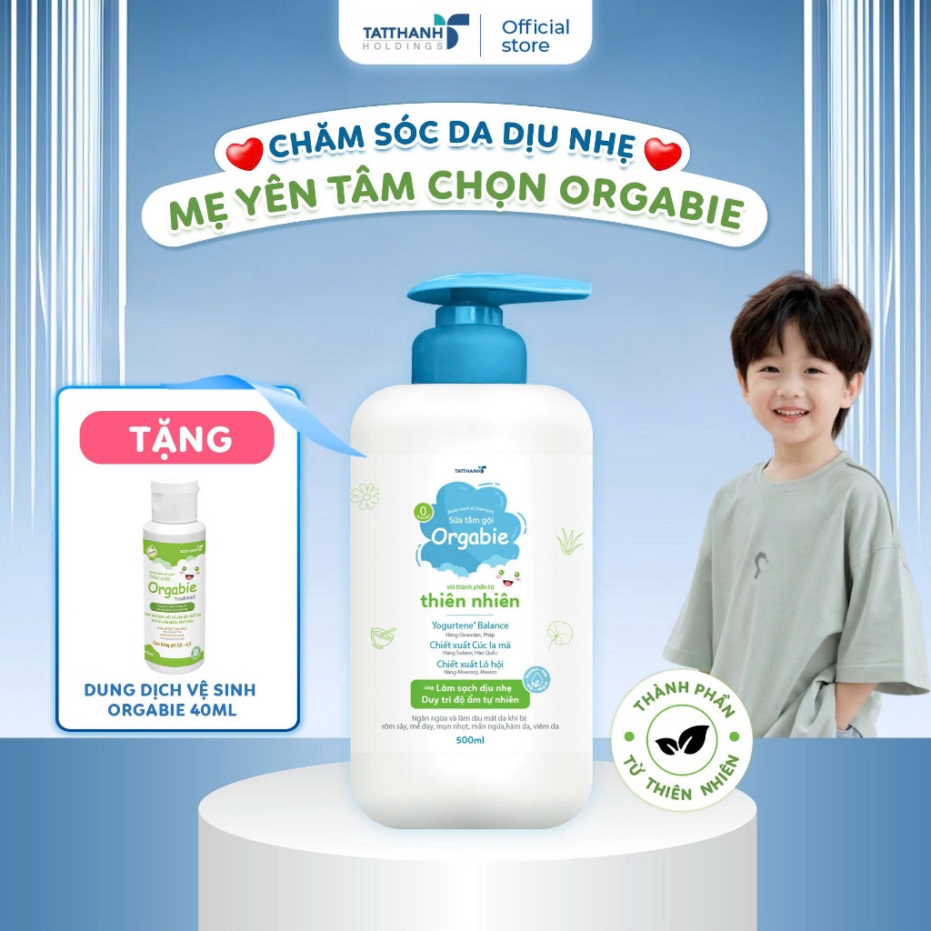 Sữa tắm cho da nhạy cảm Orgabie - Dưỡng ẩm dịu nhẹ, không gây khô da, thơm lâu