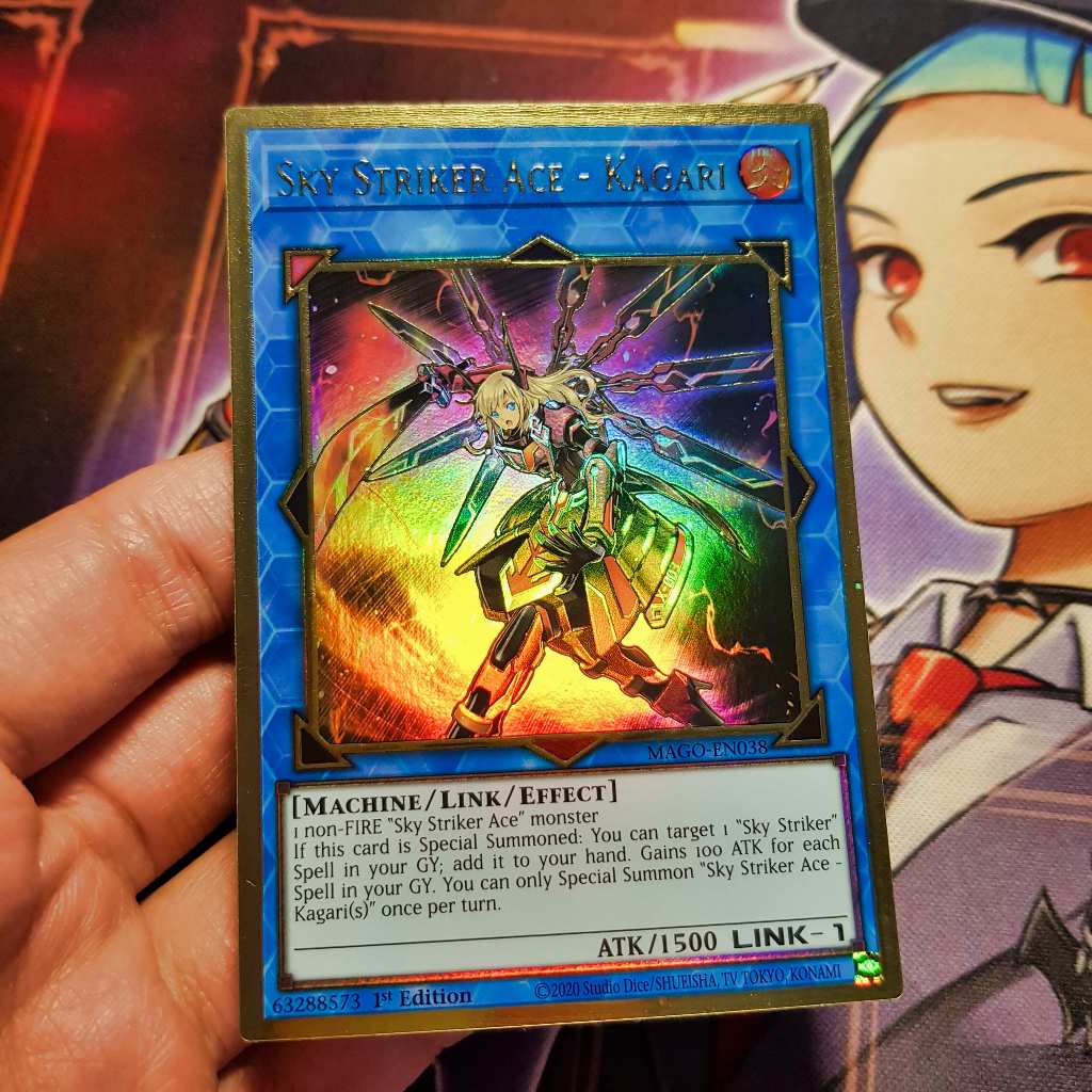 Thẻ bài Yugioh chính hãng | Sky Striker Ace - Kagari | MAGO Premium Gold Rare
