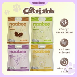 【Naabee】 4kg Cát mèo Bentonite, Tùy chọn có mùi, Khử mùi, kết tụ, hấp thụ nước