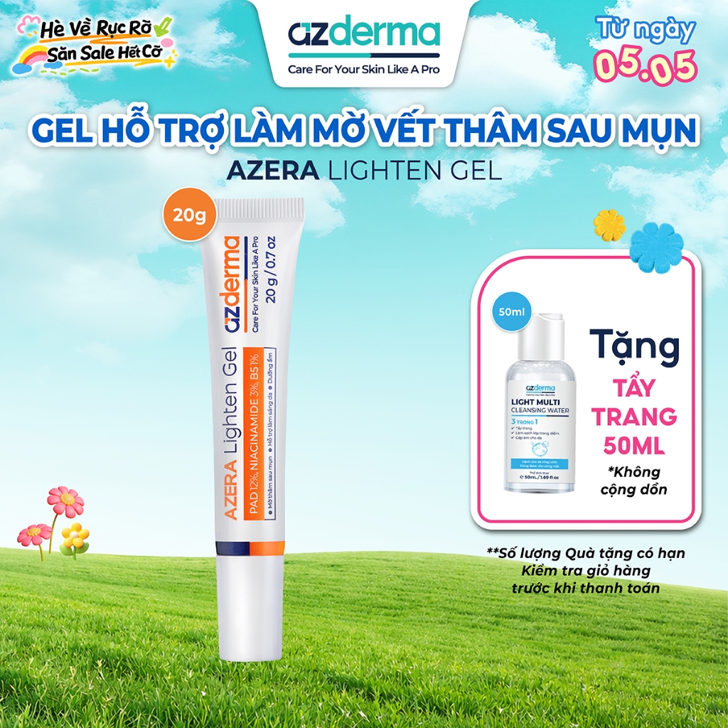 [Chính hãng] Gel giúp hỗ trợ mờ thâm mụn hỗ trợ làm sáng giúp đều màu làn da và dưỡng ẩm Azera Light