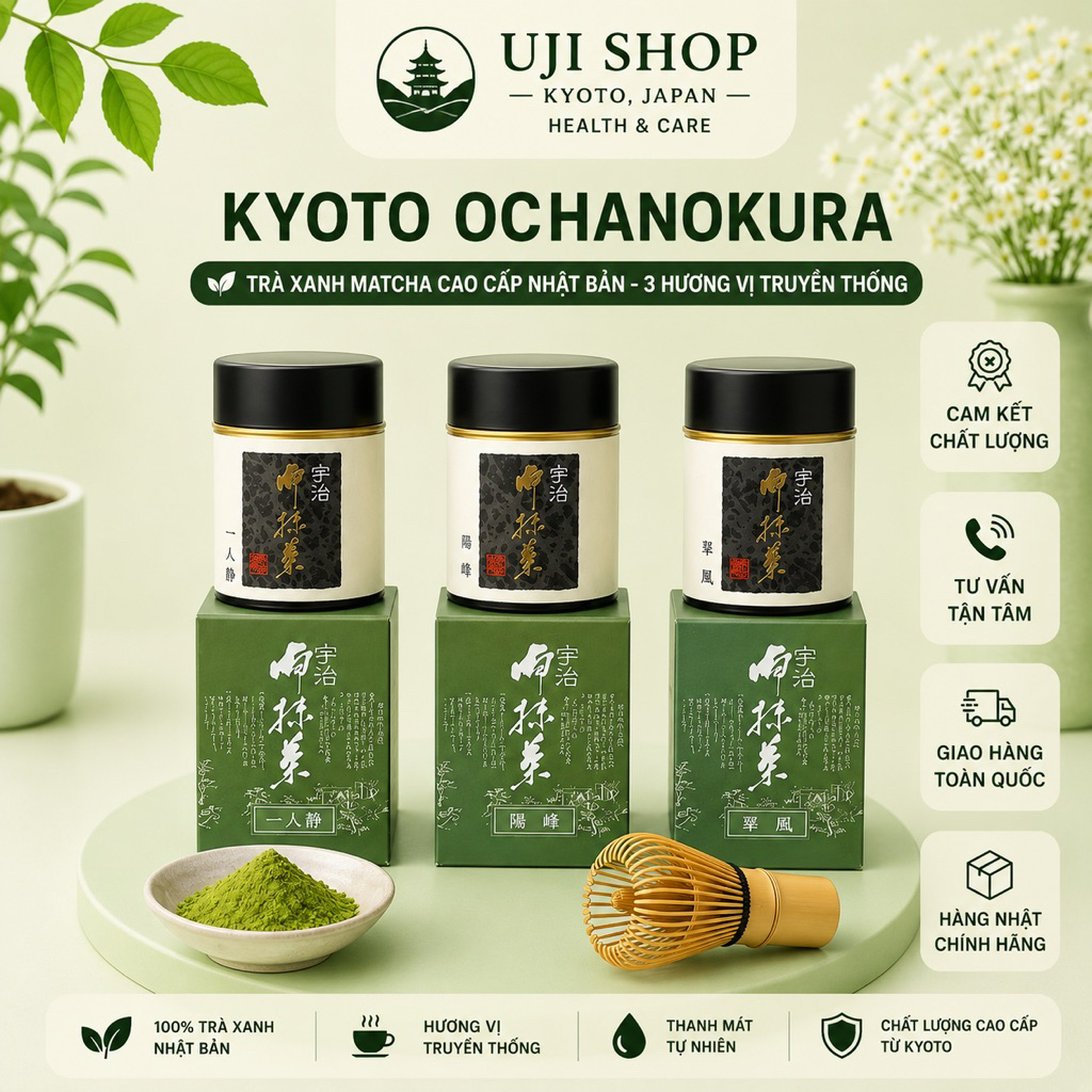 Trà Matcha Uji Ochanokura Cao Cấp Chiyo No Miyabi,Suiho, Hitori shizuka, Mizuho Nhật Bản