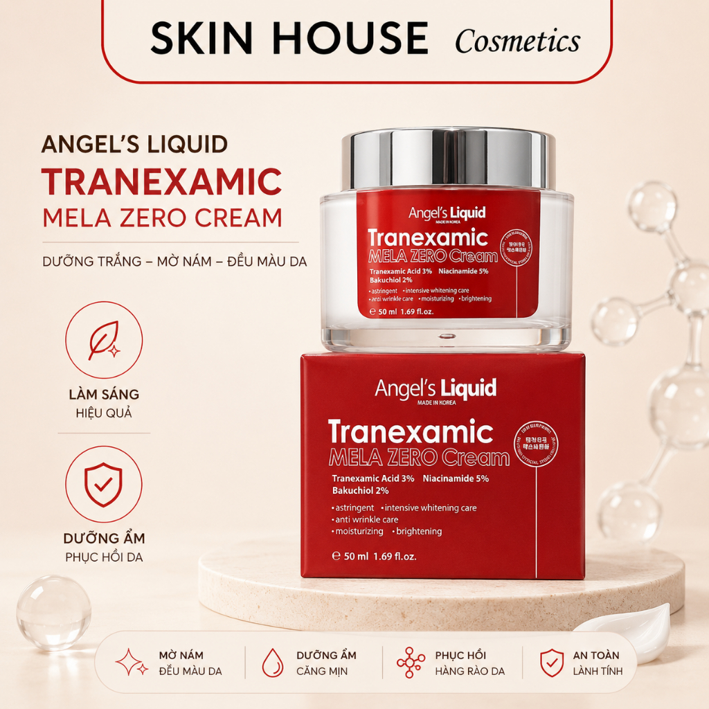 Kem Dưỡng Angel's Liquid Tranexamic Mela Zero Cream 50ml Chính Hãng Hỗ Trợ Mờ Thâm Nám Dưỡng Sáng Da