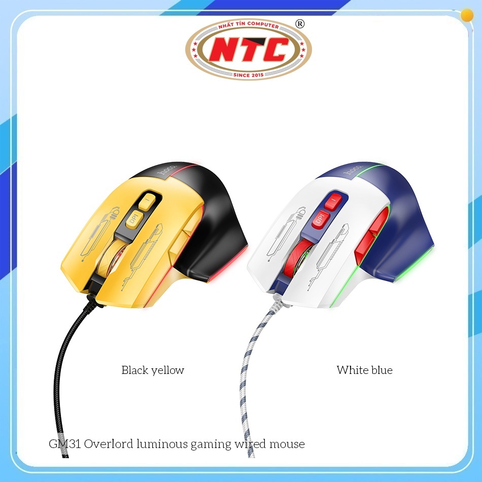 Chuột Gaming có dây 7D Hoco GM31 Thiết kế đầm tay, DPI 3600