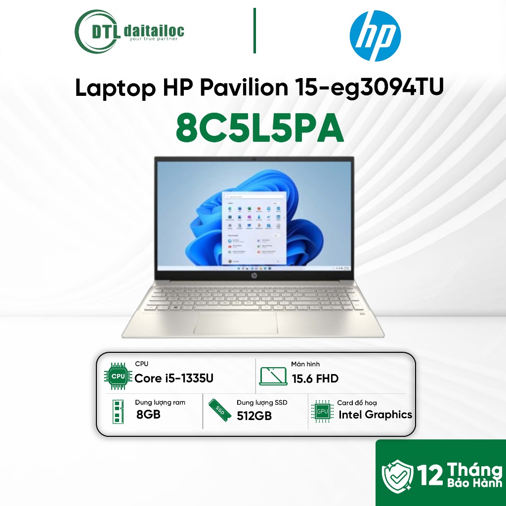 Laptop HP Pavilion 15-eg3094TU 8C5L5PA Core i5-1335U 8GB 512GB SSD 15.6 FHD | Chính hãng | Bảo hành 