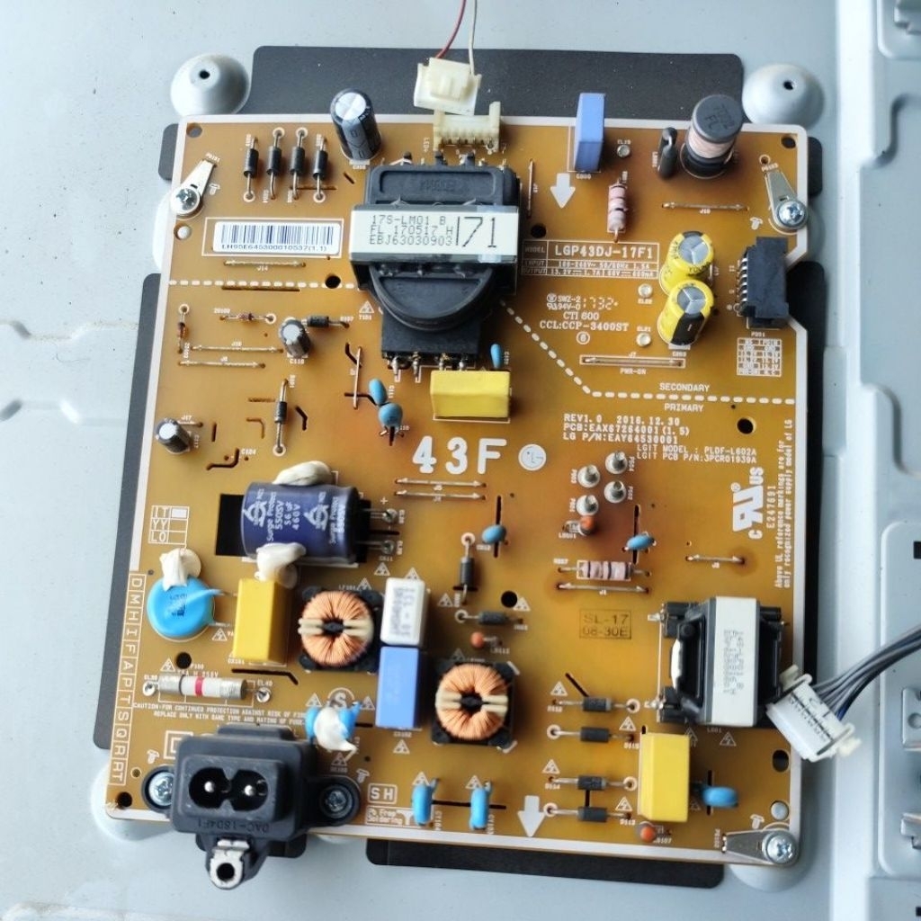 Bộ mainbo bộ mạch nguồn ti vi LG 43LJ550T đang xài ,nguyên zin ,tháo bán