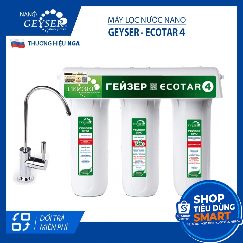 MÁY LỌC NƯỚC NANO GEYSER ECOTAR 4 - MADE IN RUSSIA