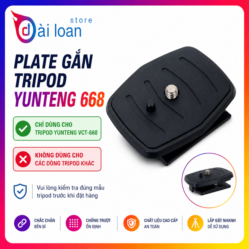 Plate gắn Tripod Yunteng VCT-668