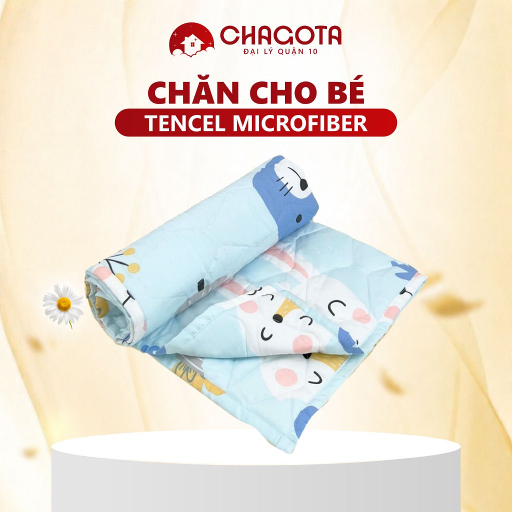 Chăn Chần Bông Cho Bé Tencel Microfiber CHAGOTA, Thông Thoáng Mọi Mùa, Công Năng Vải Thấm Hút Tốt 80x120cm 120x160cm