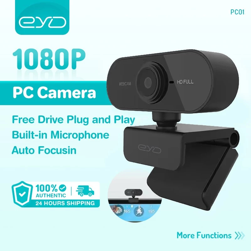 EYD PC01 Webcam 1080p Livestream có Mic cho PC Laptop Trợ sáng cực tốt  cam máy tính webcam usb