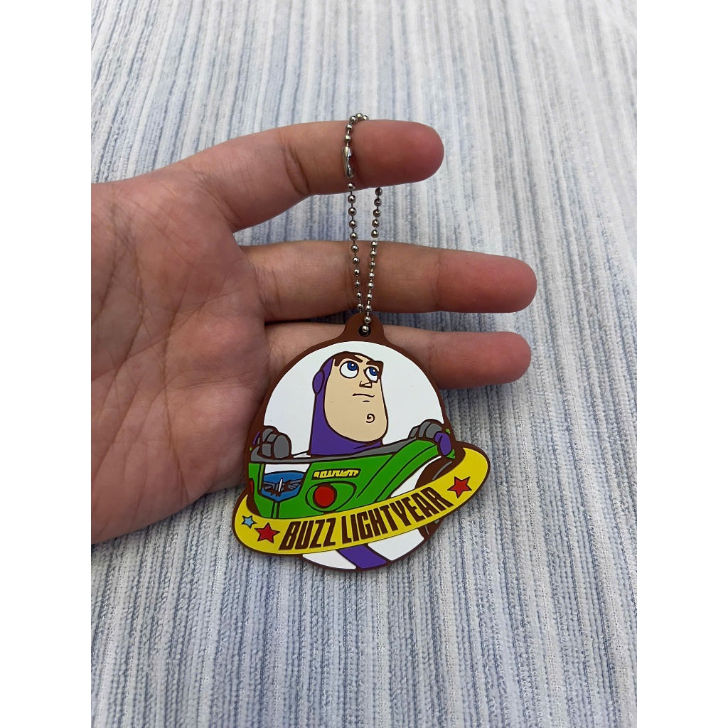 [ New 90% ] Móc Khóa Cao Su Buzz Lightyear Toy Story Disney BANDAI.