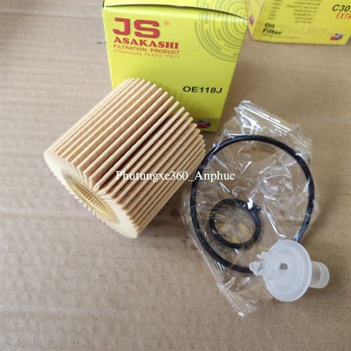 Lọc nhớt giấy cao cấp Toyota Camry 2006-2025 hiệu JS Asakashi Nhật OE118J | 04152-31090