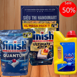 Viên rửa bát finish quantum 64 viên, viên quantum Ultimate plus 85 V hương chanh - HANOIMART