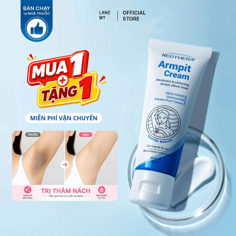 Combo 2 Kem Thâm Nách, Mông, Bẹn Giúp Trắng Da Vùng Nách Armpit Cream, Thu Nhỏ Lỗ Chân Lông Sau 2 Tu