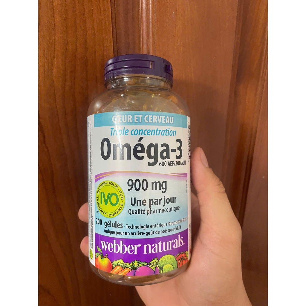 Dầu cá Omega 3 Triple Strength 900mg Webber Natural Date 2029 200 Viên