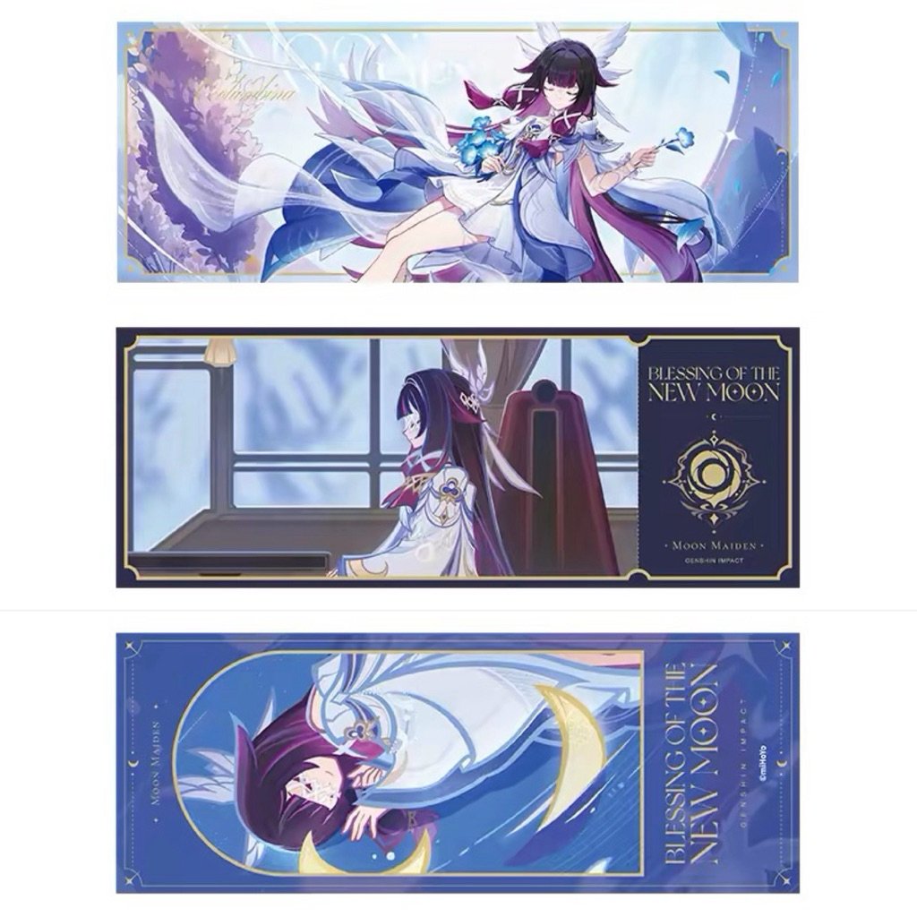 [Có sẵn] Set 3 ticket (vé laser) Columbina “Quà tặng trăng non” official Genshin Impact