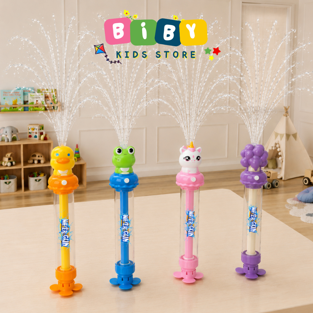 Súng Nước Đồ Chơi BIBY Cho BÉ Hiệu Ứng Pháo Hoa, Súng Nước Phun Nhiều Tia
