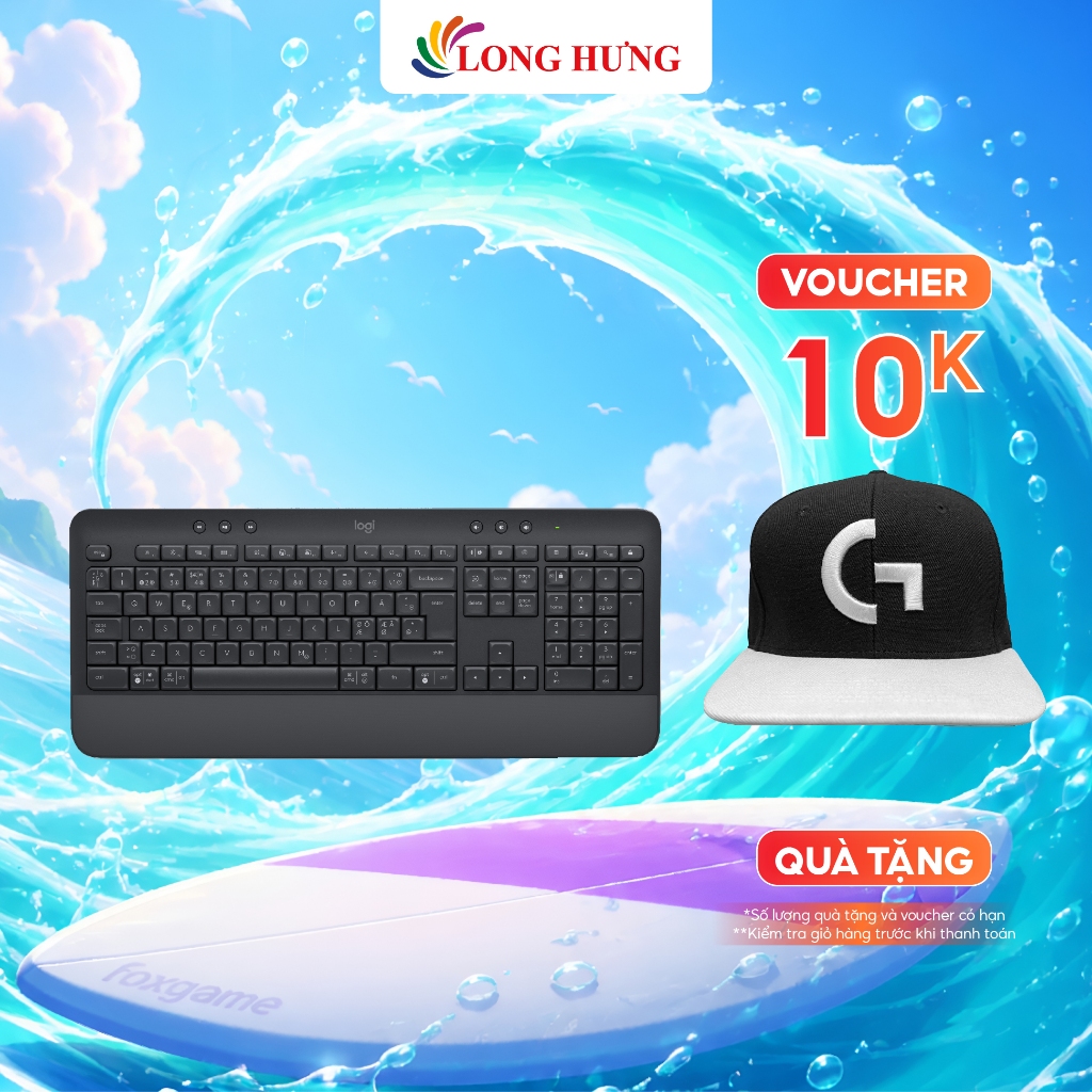 Bàn phím không dây Bluetooth Logitech K650 Signature - Hàng chính hãng - Kết nối không dây nhanh chó