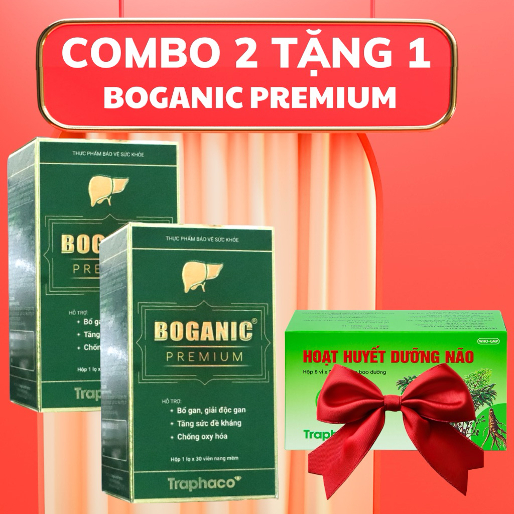 COMBO 2 hộp Boganic premium tặng 1 hộp Hoạt huyết dưỡng não Traphaco
