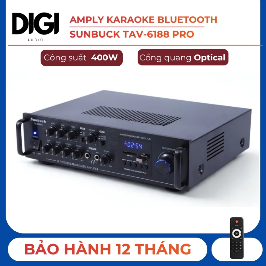 Amply Sunbuck TAV 6188 PRO, Amply Karaoke Gia Đình, Âm Thanh Vòm 5.1, Amly Karaoke Bluetooth Cao Cấp