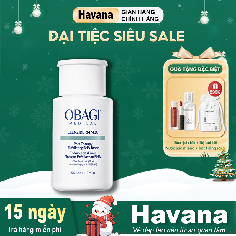 Toner BHA Obagi Medical Clenziderm M.D. Pore Therapy Exfoliating BHA giúp giảm mụn 148ml