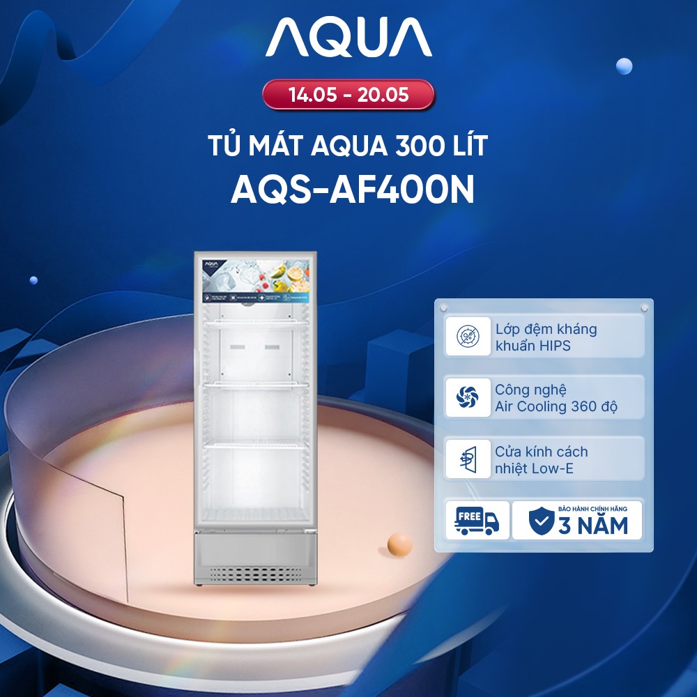 Tủ mát Aqua 280Lít AQS-AF400N - Hàng chính hãng