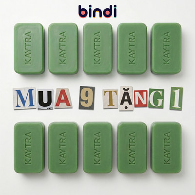 Set 9 Tặng 1 Xà phòng Kaytra Thảo Dược Ayurveda 125g - Nền dầu dừa, không khô da, cải thiện mụn lưng, mụn cơ thể