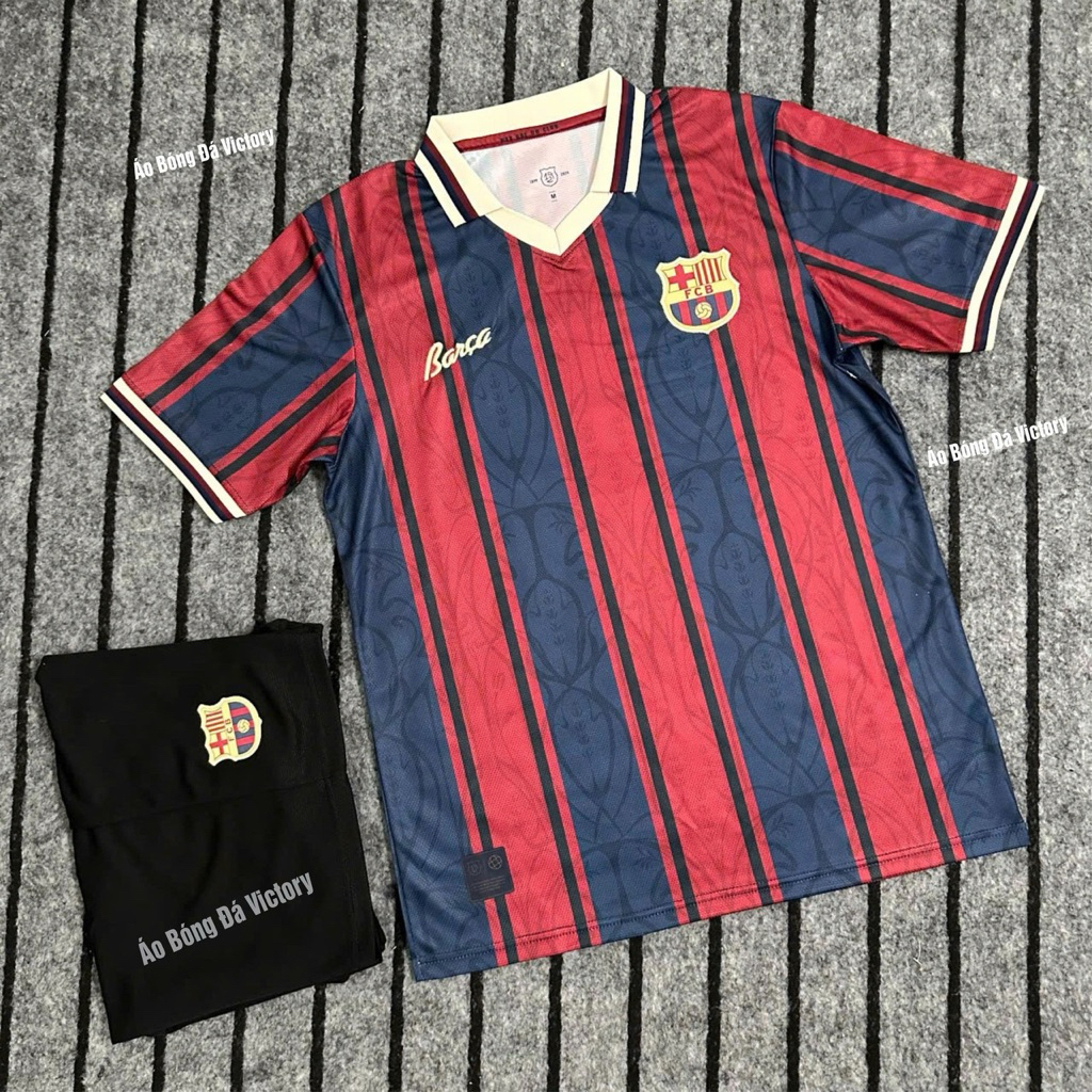Bộ Quần Áo Bóng Đá CLB Barca Kỉ Niệm 125Năm, Áo Đá Banh CLB Barca - Vải Polyester Thái