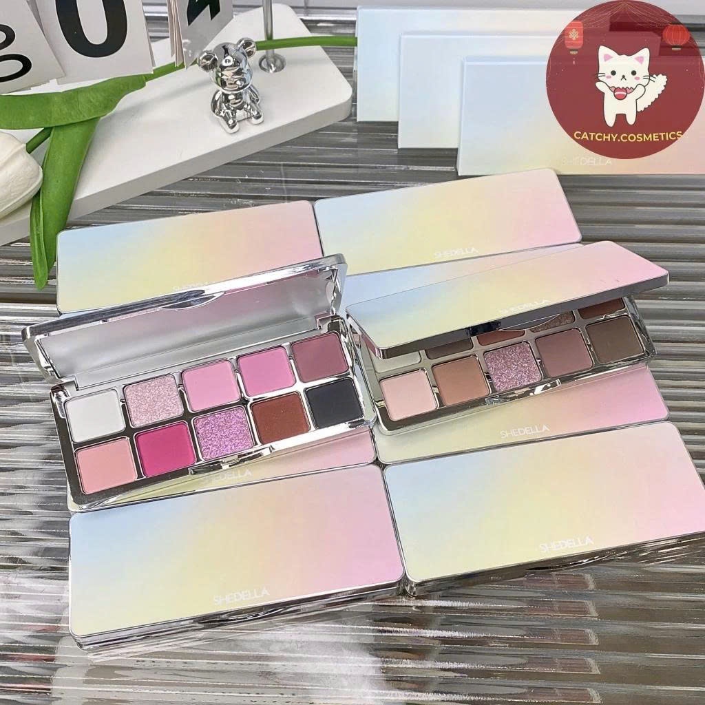 Bảng Phấn Mắt SHEDELLA Pastel Cầu Vồng Mùa Hè, Nhũ Lì Tone Màu Sặc Sỡ DB201
