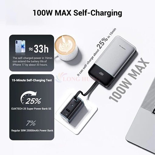 Sạc dự phòng Cuktech 25 SE Power Bank Bank 25000mAh 120W LPB252N - Hàng chính hãng | BigBuy360 - bigbuy360.vn