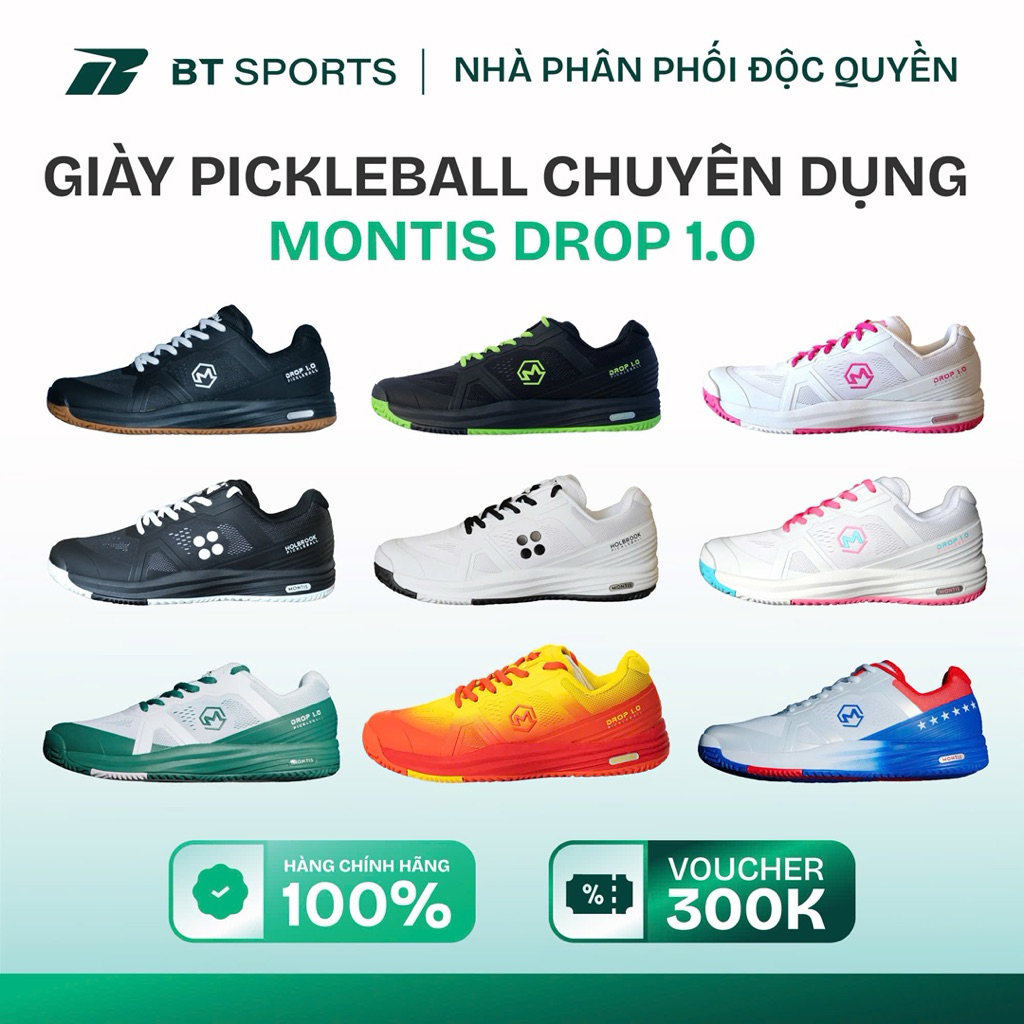 Giày Pickleball Montis Drop 1.0 Đỉnh Cao Chuyển Động, Bảo Vệ Toàn Diện