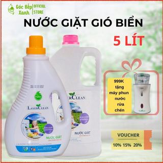 Nước giặt hữu cơ Layer Clean 5 Lit, nước giặt layerclean Hương Gió Biển