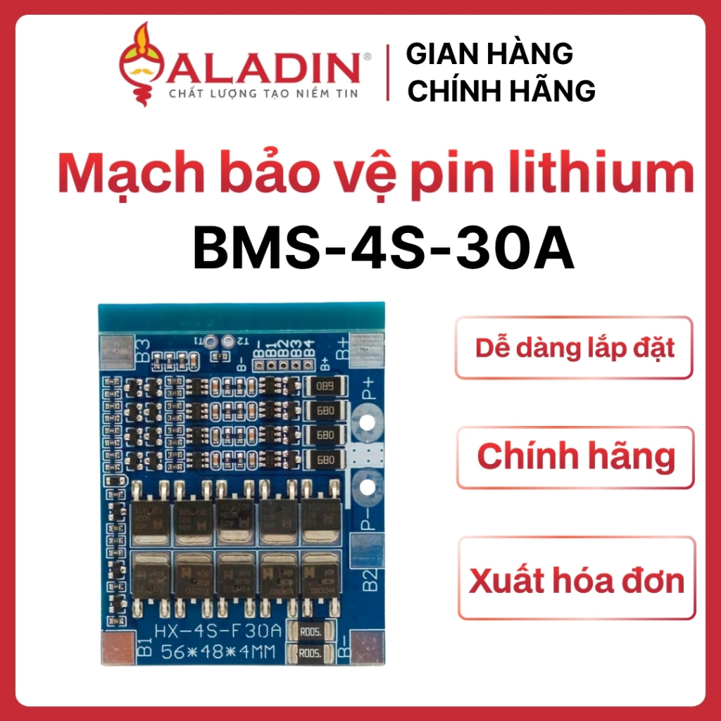 Mạch bảo vệ pin lithium 32700-4S-30A sạc cân bằng và bảo vệ pin sắt LiFePO4
