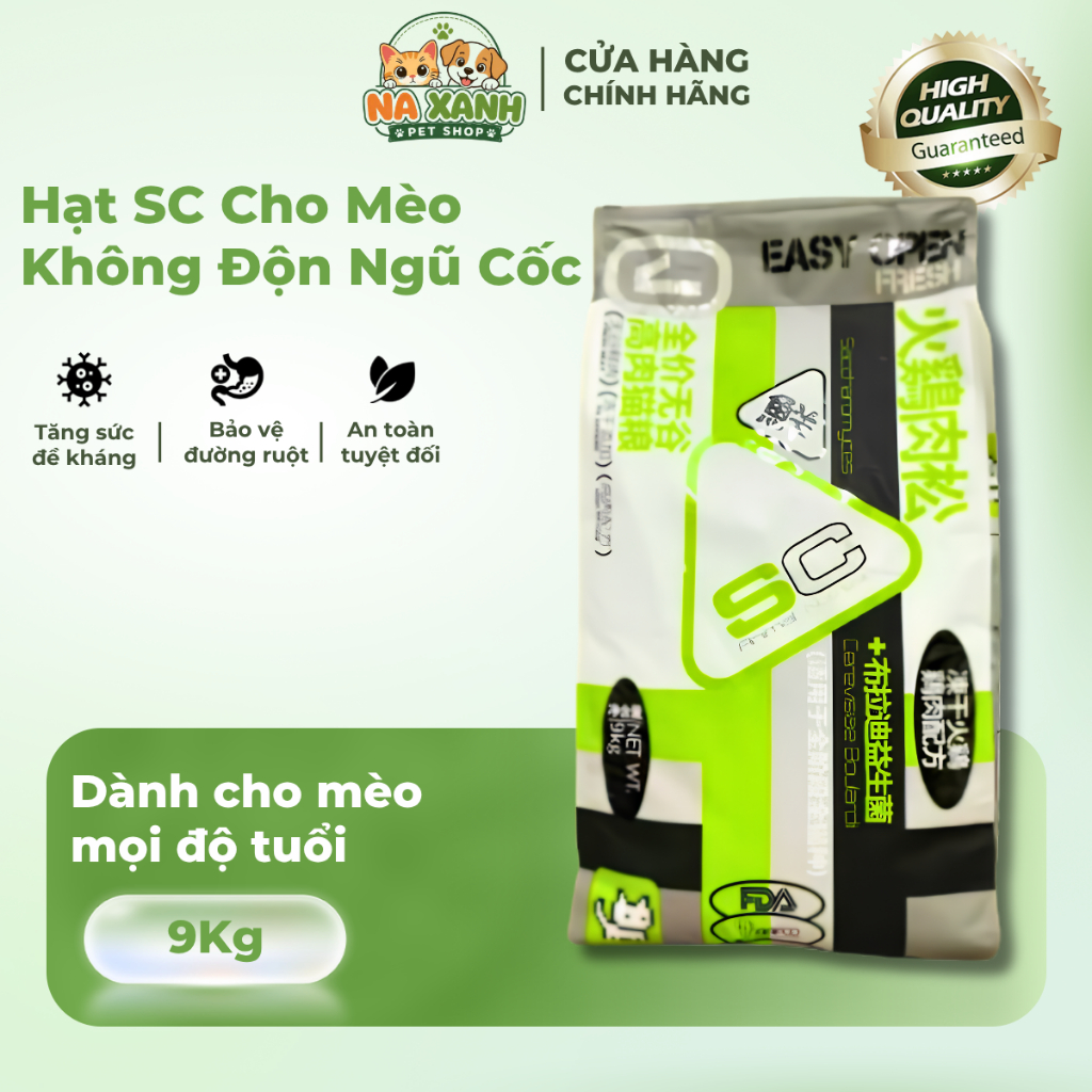 [Bao 9KG] Hạt SC Cho Mèo 39~42% Protein Không Độn Ngũ Cốc, Hạt Teb City Cho Mèo Con & Mèo Lớn
