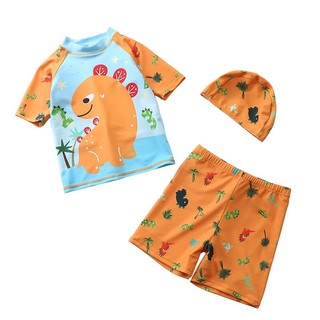 Bộ đồ bơi mùa hè cho bé trai Băp Pop - HB2606 dáng rời, Vải polyester nhanh khô, chống UV, K èm mũ bơi