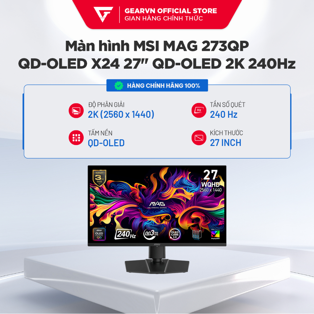 Màn hình MSI MAG 273QP QD-OLED X24 27 inch QD-OLED 2K 240Hz BH 36 tháng