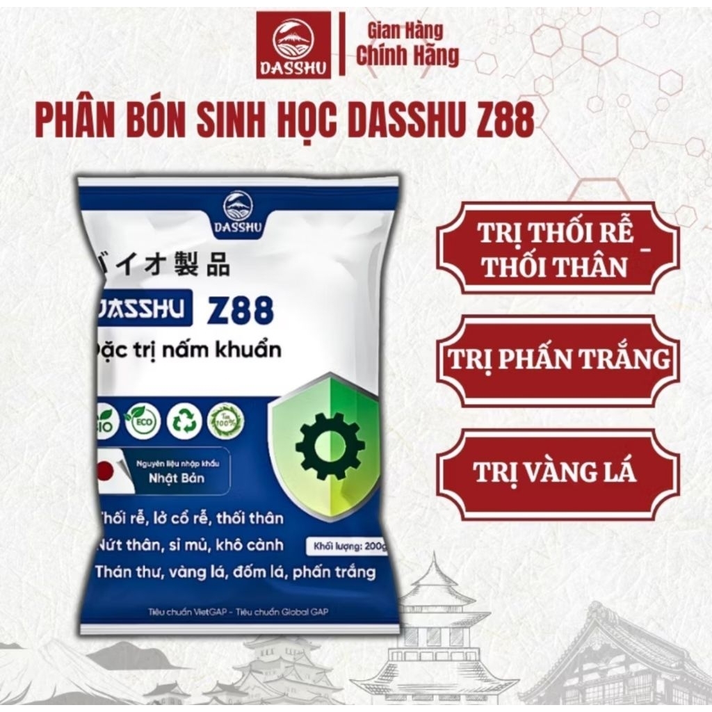 Phân bón Dasshu Z88  phòng trị thối rễ, thối thân, 200g