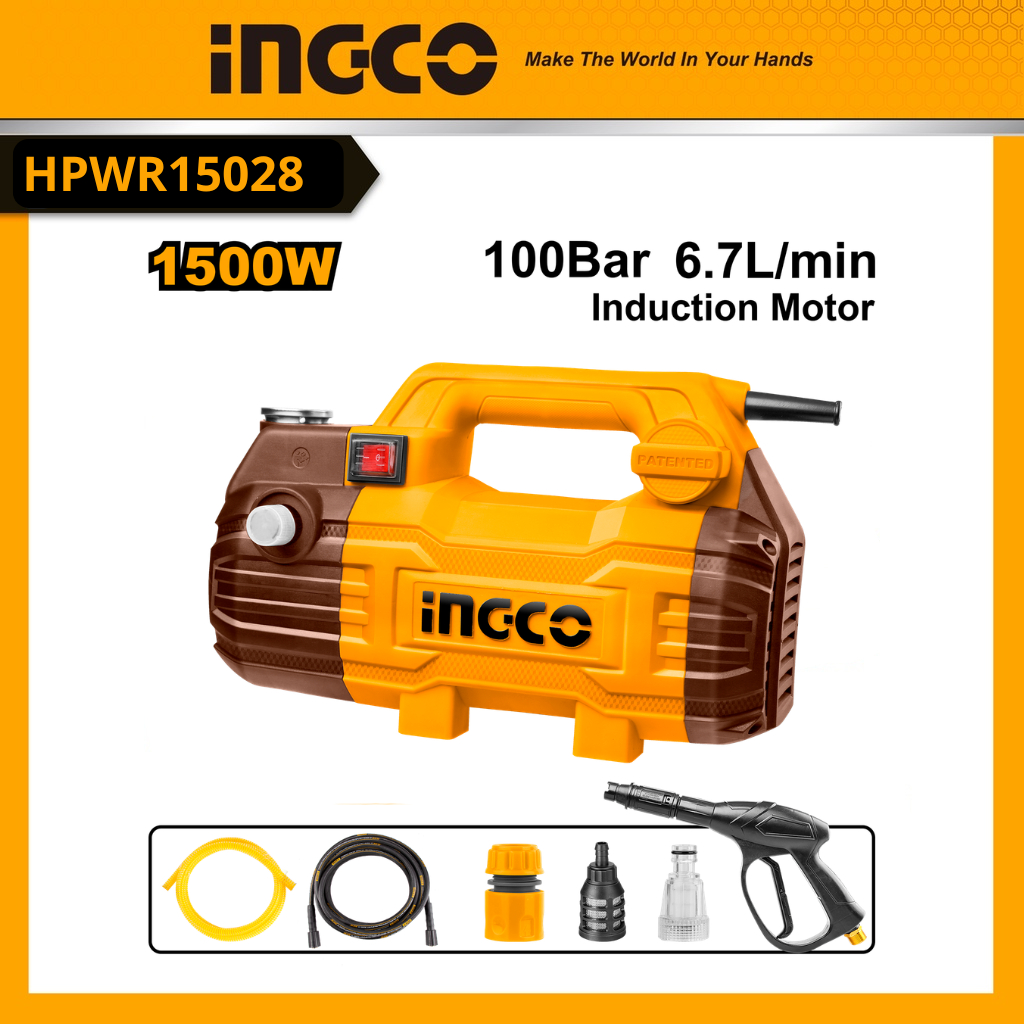 Máy rửa xe áp lực cao 1500W motor không chổi than INGCO HPWR15028