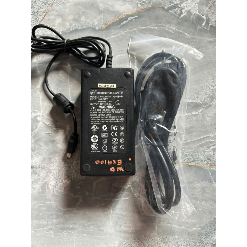 Nguồn 12V 5A cũ có đèn báo nguồn Kèm dây nguồn - loại tốt dùng cho đầu ghi, camera, đèn led, bơm min