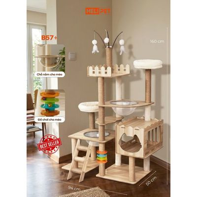 Cattree Cho Mèo, Nhà Cào Móng Cho Mèo HELIPET Có Ổ Nằm Cho Mèo Đa Dạng Thiết Kế