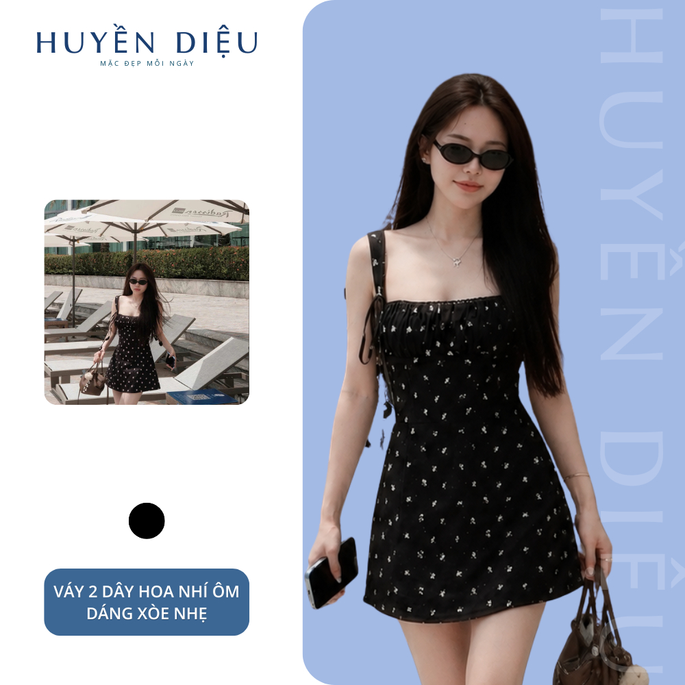 Váy 2 dây hoa nhí ôm dáng xòe nhẹ – váy ngắn đi chơi, tôn dáng chuẩn hàn quốc | BigBuy360 - bigbuy360.vn