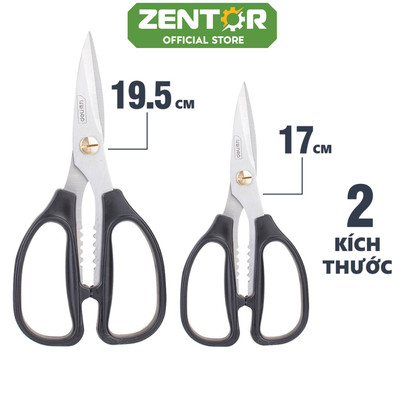 Kéo Cắt Đa Năng Zentor Deli Cao Cấp - Lưỡi Cắt Chất Liệu Thép Không Gỉ Sắc Bén, Tay Cầm Nhựa Chống Trơn Trượt