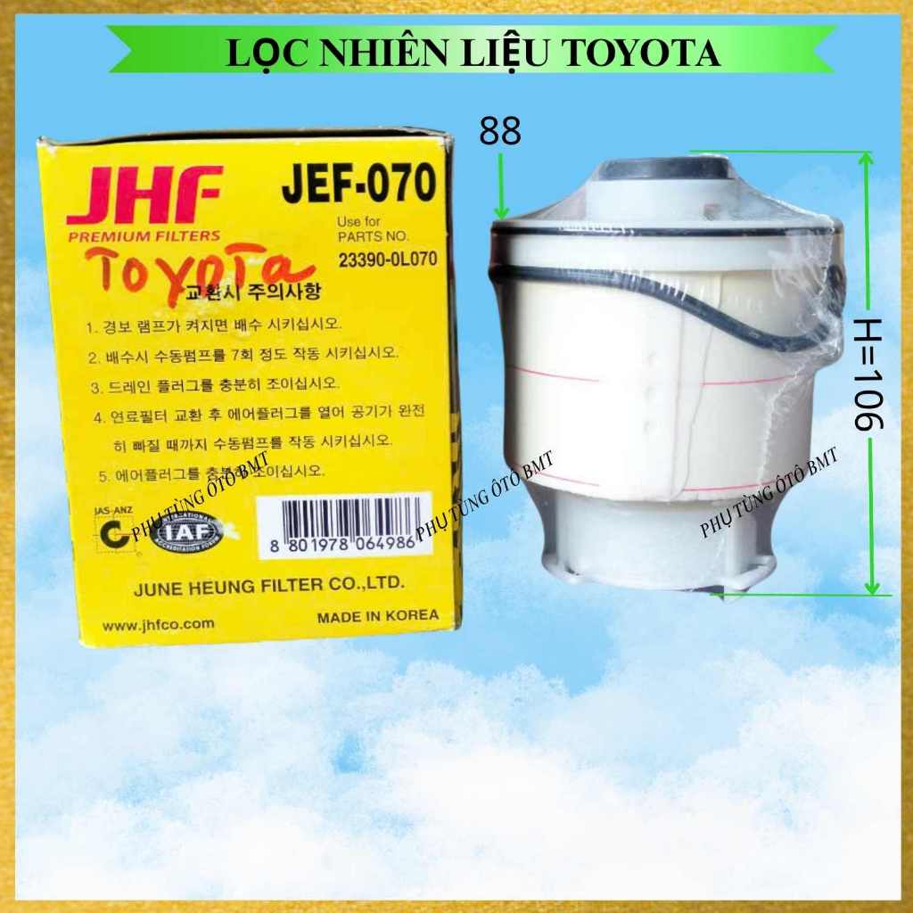 Lọc Nhiên Liệu (Lọc Dầu Diesel) Toyota Fortuner, Hilux, Innova, Prado. Mã 23390-0L070, 23390-0L010